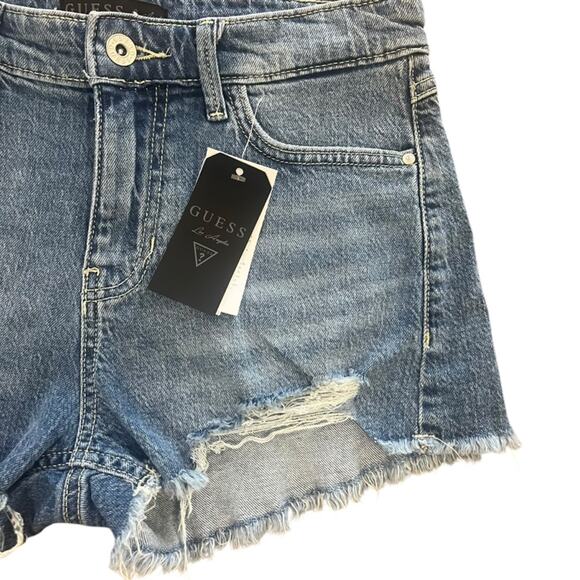 Guess Women Cutoff Shorts Size 28 High Rise Distressed Rugged Frayed New Country - Picture 2 of 6